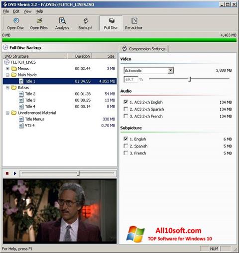 Screenshot DVD Shrink Windows 10