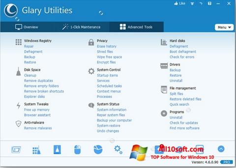 Screenshot Glary Utilities Pro Windows 10