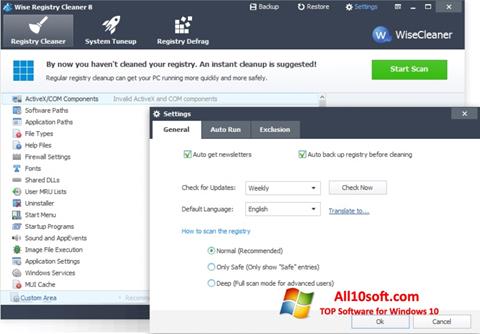 Screenshot Wise Registry Cleaner Windows 10
