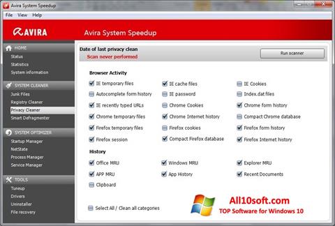 Screenshot Avira System Speedup Windows 10