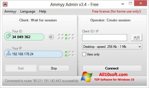 Screenshot Ammyy Admin Windows 10