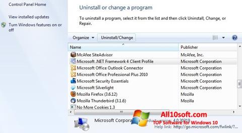 Screenshot Microsoft .NET Framework Windows 10