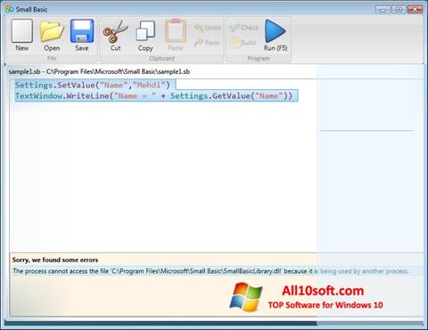 Screenshot Small Basic Windows 10