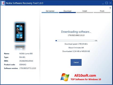 Screenshot Nokia Software Recovery Tool Windows 10