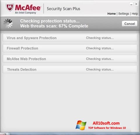 Screenshot McAfee Security Scan Plus Windows 10