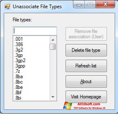 Screenshot Unassociate File Types Windows 10