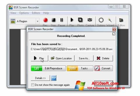 Screenshot BSR Screen Recorder Windows 10