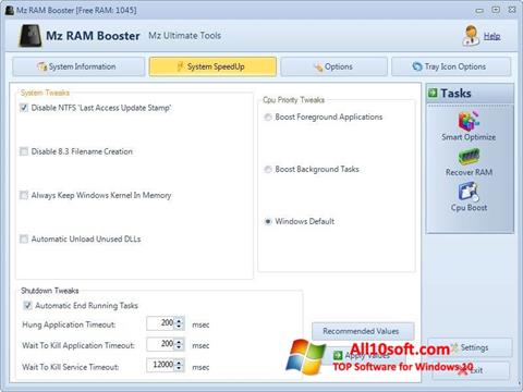 Screenshot Mz RAM Booster Windows 10